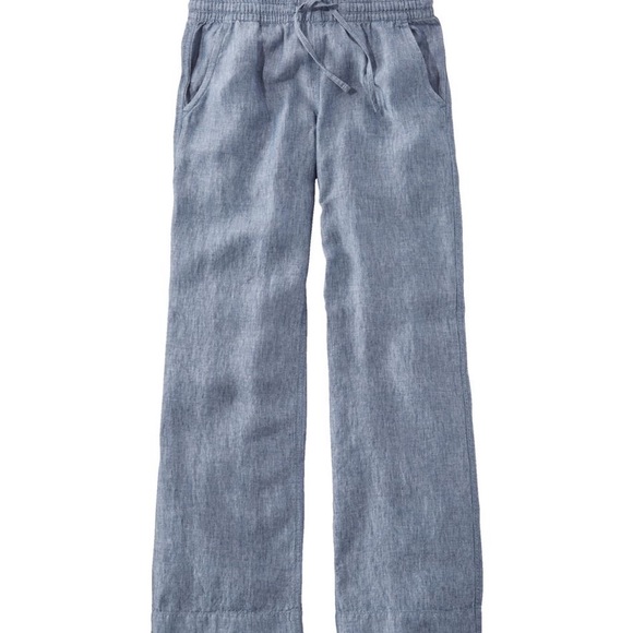 LL Bean Chambray Linen Pants Size 4MT - NWT - Picture 1 of 7